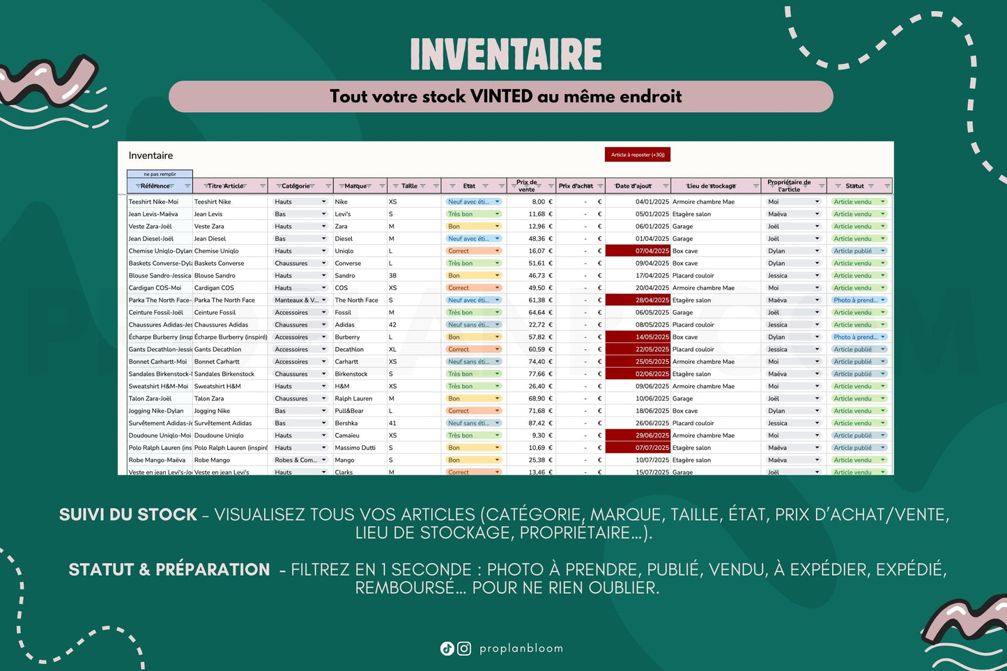 Suivi Vinted Complet | Google Sheets