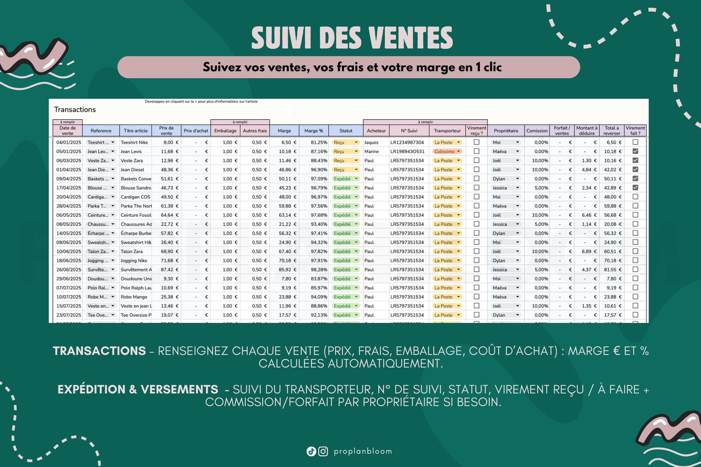 Suivi Vinted Complet | Google Sheets