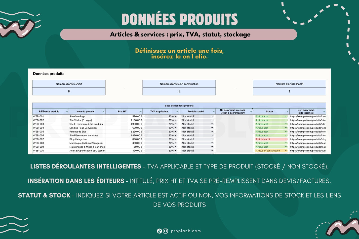 Devis & Factures automatisés PDF | Google Sheets