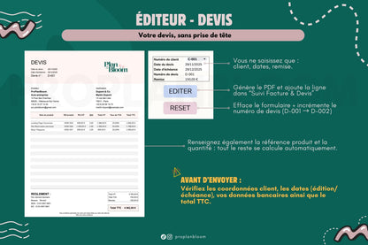 Devis & Factures automatisés PDF | Google Sheets