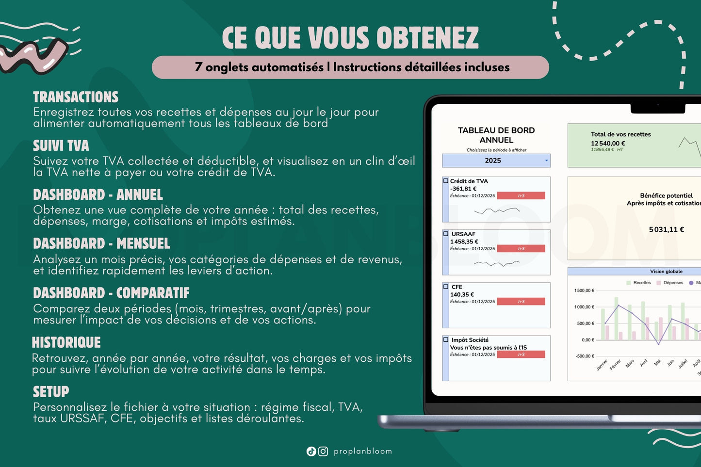 Tableau de bord Comptable | Google Sheets