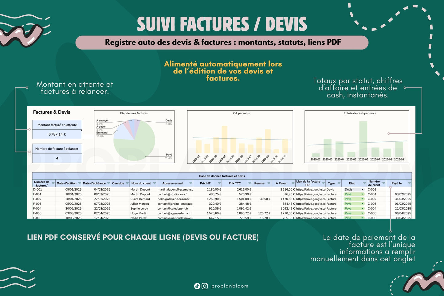 Devis & Factures automatisés PDF | Google Sheets