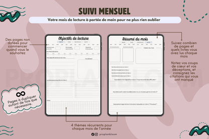 Journal de lecture numérique | GoodNotes iPad & Android