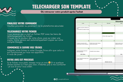 TO DO List & Calendrier mensuel | Google Sheets