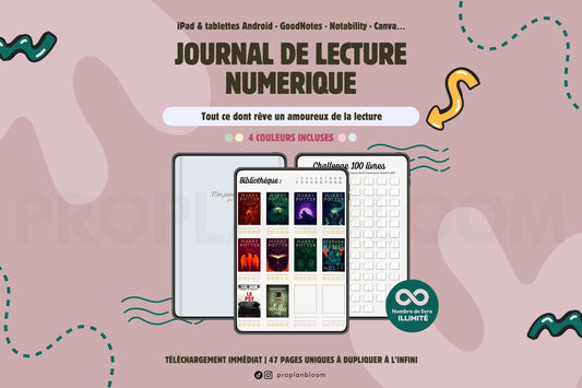 Journal de lecture numérique | GoodNotes iPad & Android